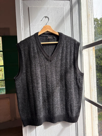 Dark Grey Wool Blend Waistcoat — additional view 10