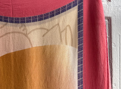 Vintage Silk Scarf, Soft Pink Abstract Pattern — additional view 10