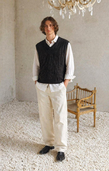 Dark Grey Wool Blend Waistcoat