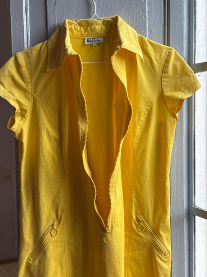 Vintage 70s Yellow A-Line Dress — additional view 8