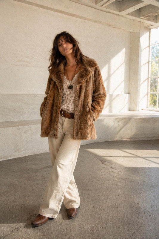Chic 60s Vintage Genuine Fur Coat