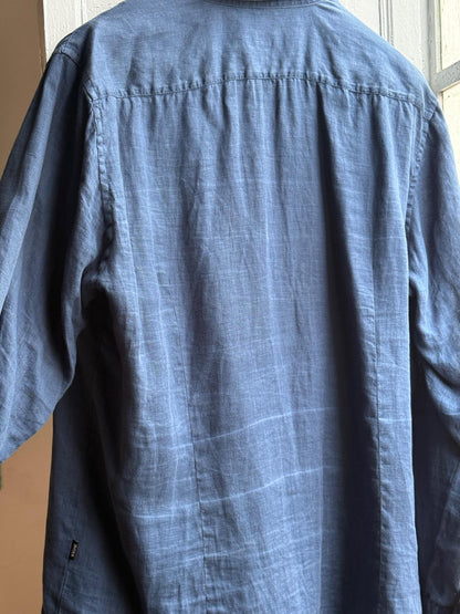 Vintage Hugo Boss Blue Linen Shirt — additional view 13