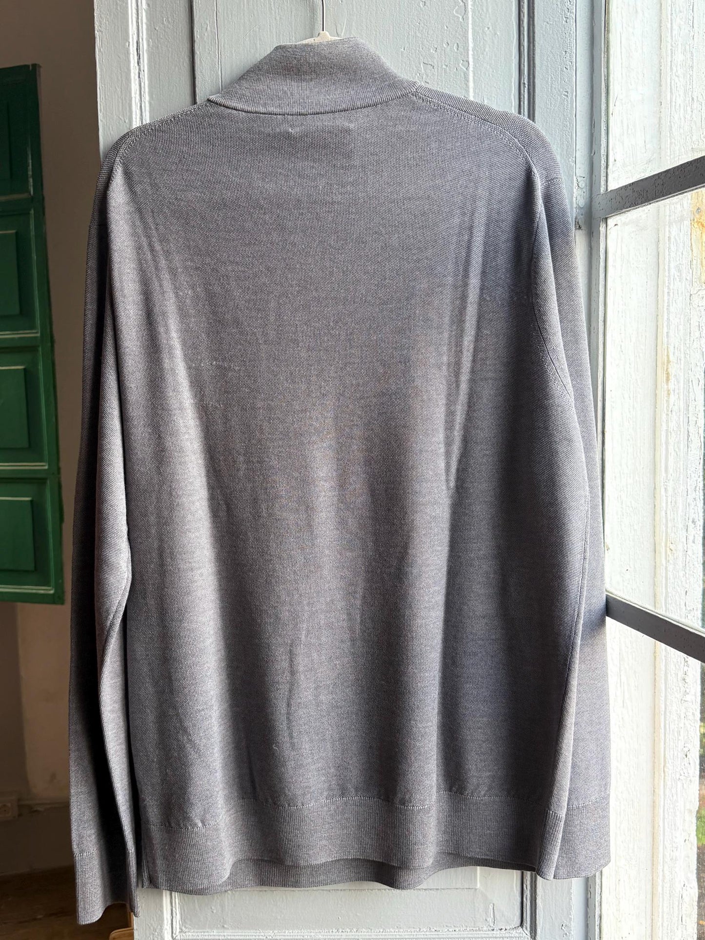 Grey Merino Wool Jumper For Men — additional view 13