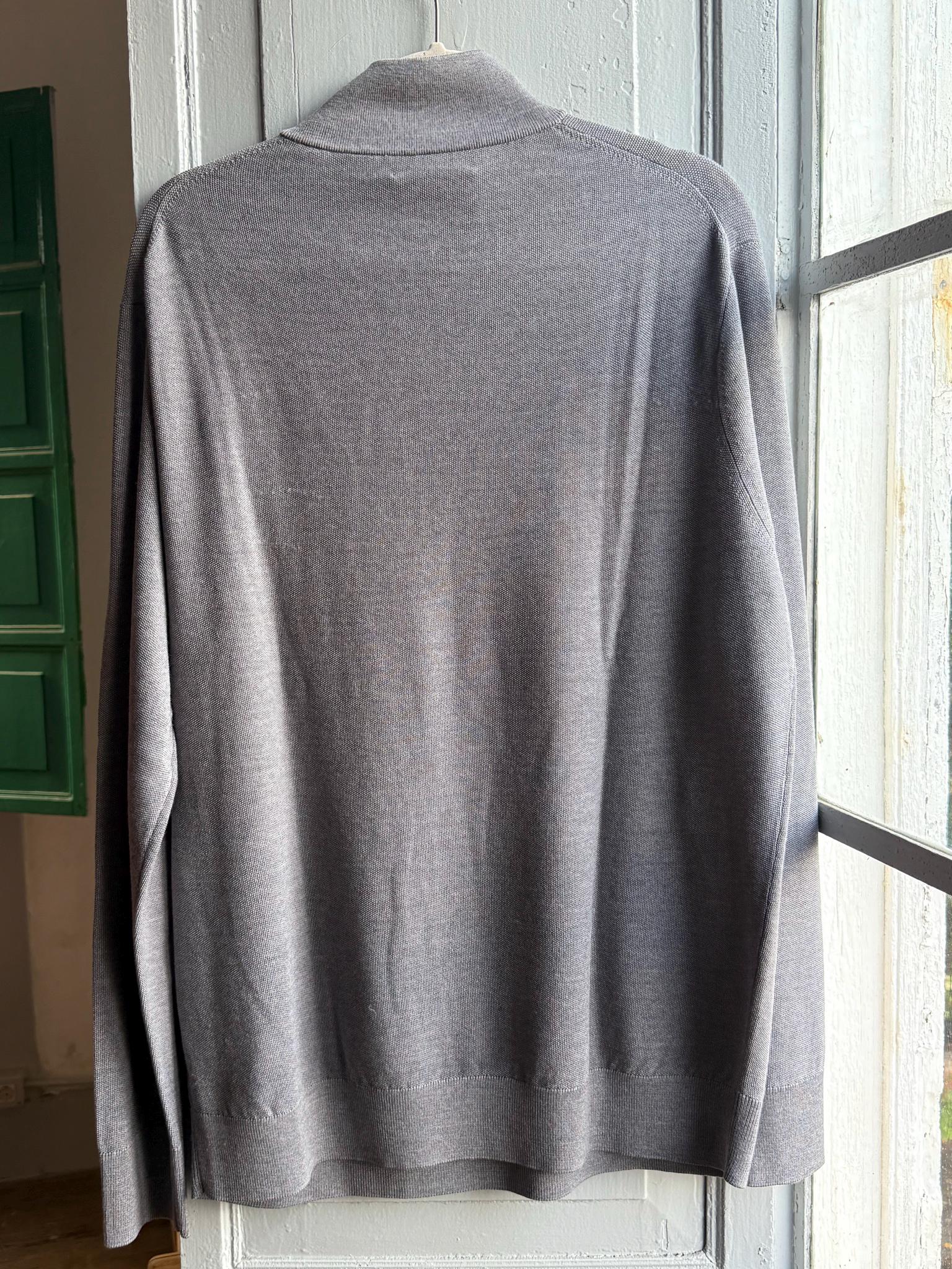 Grey Merino Wool Jumper For Men — additional view 13