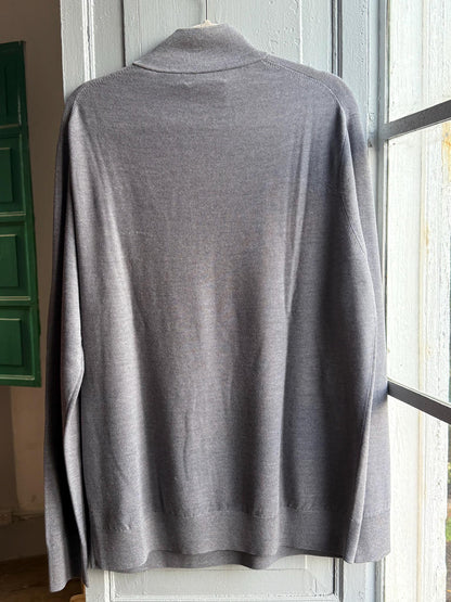 Grey Merino Wool Jumper For Men — additional view 13