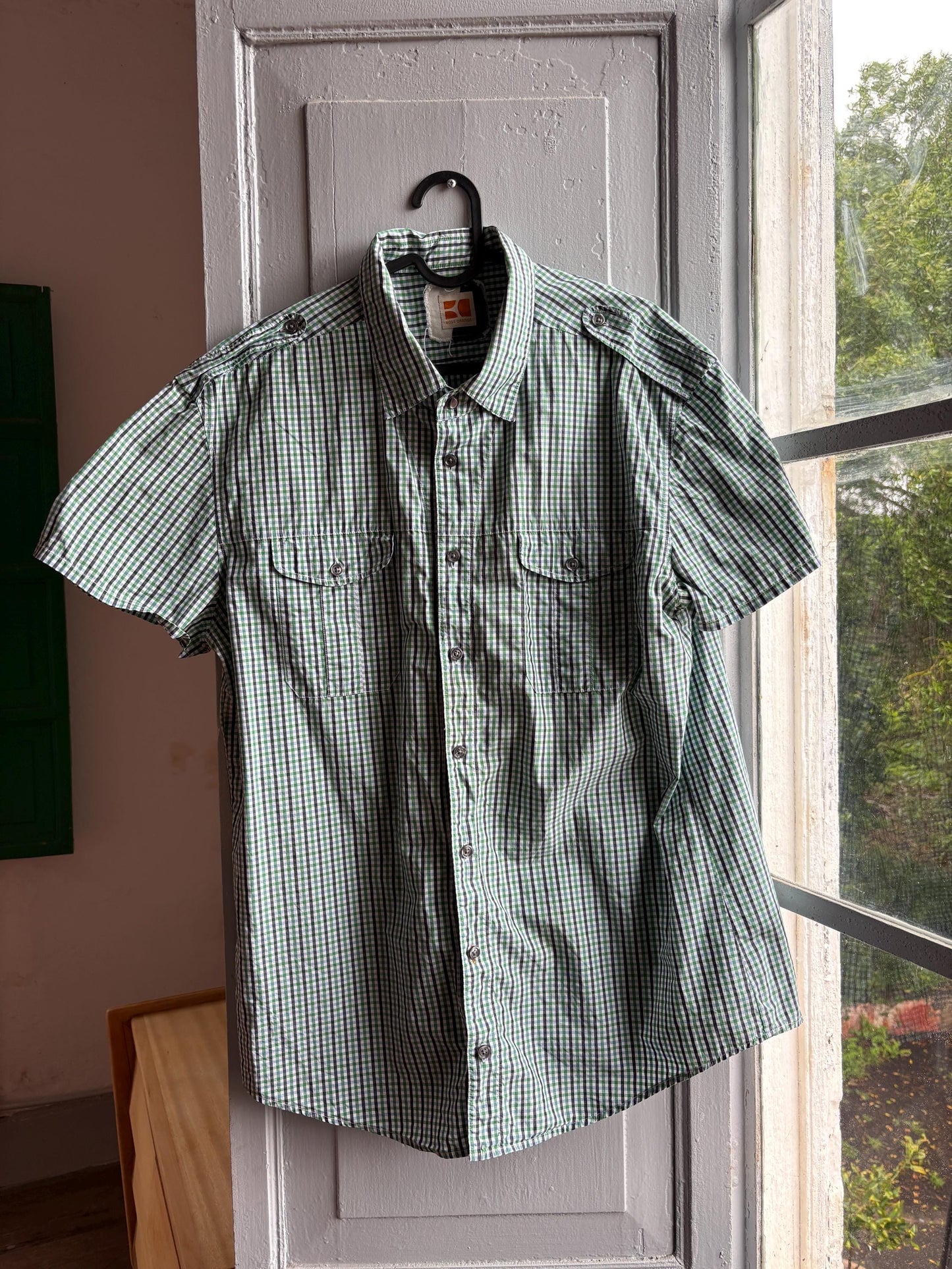 Green Check Cotton Summer Shirt for Men — additional view 11