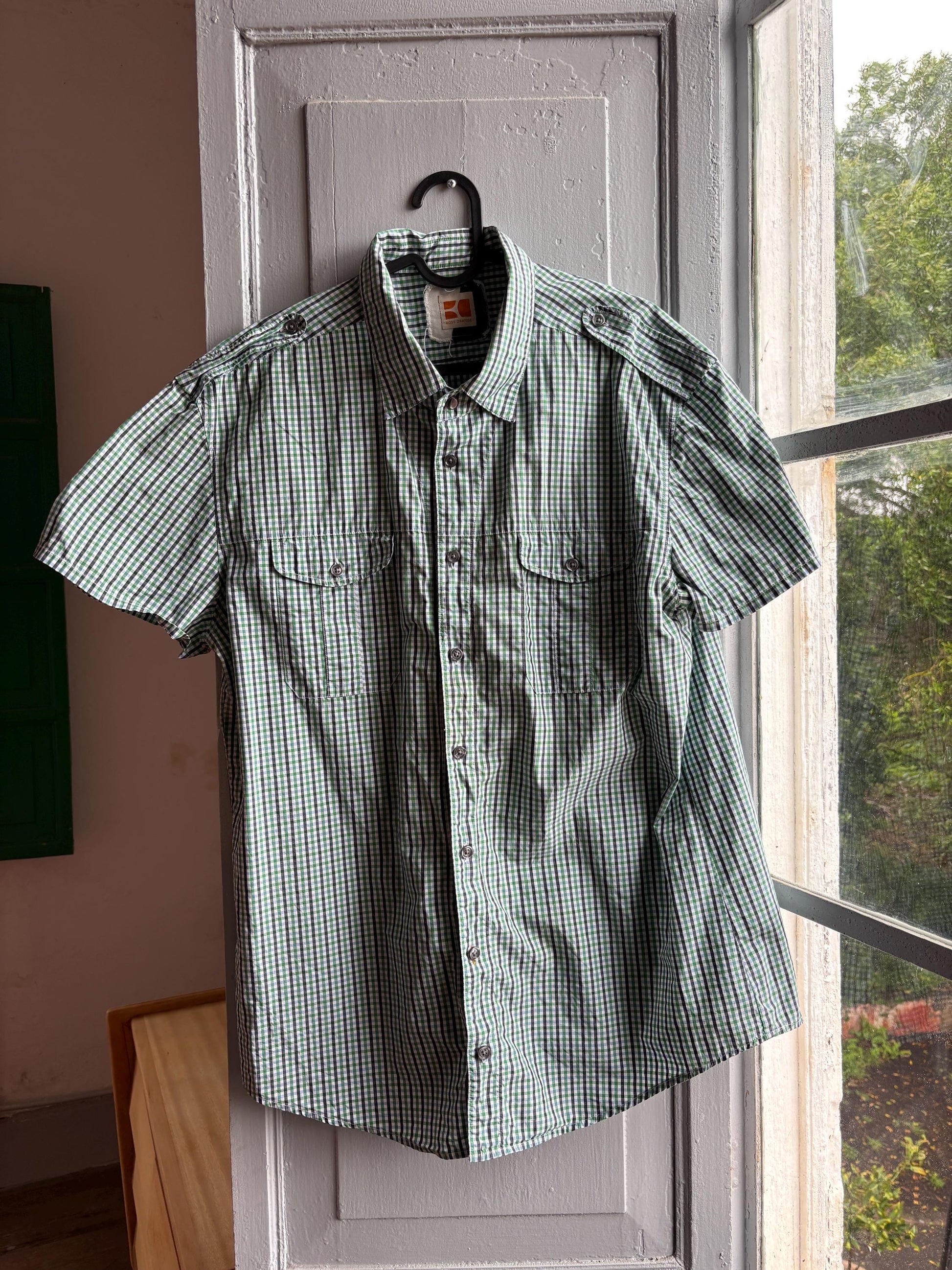 Green Check Cotton Summer Shirt for Men — additional view 11