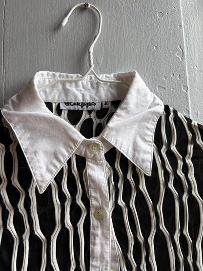 Vintage Black and White Y2K Button-Up Blouse — additional view 11