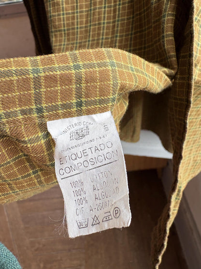 Yves Saint Laurent Vintage Plaid Shirt — fabric close-up