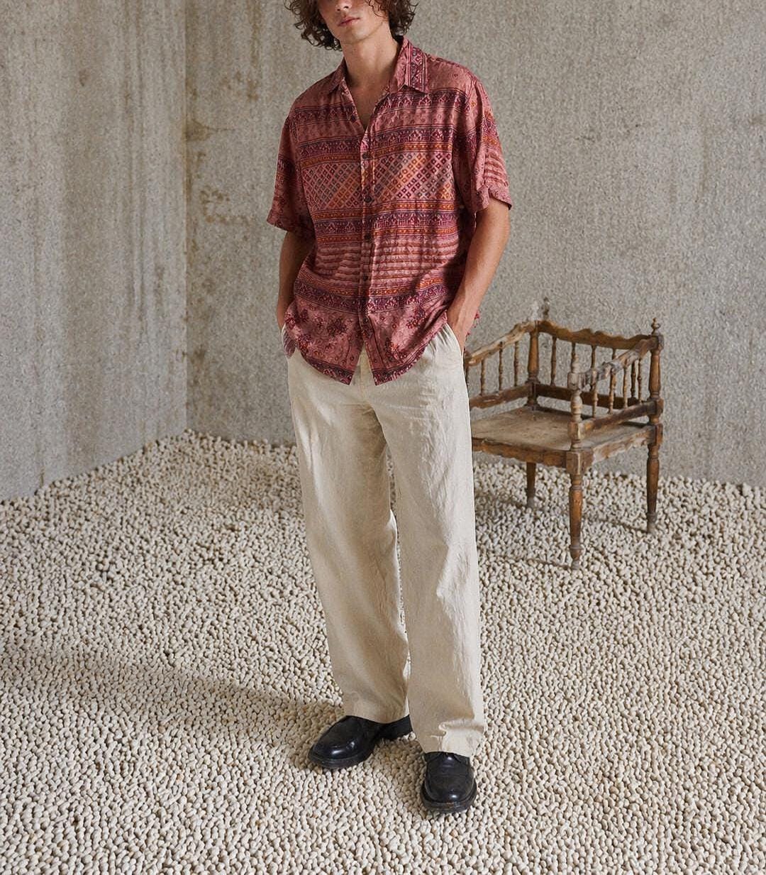 Floral Vintage Silk Button-Down Shirt
