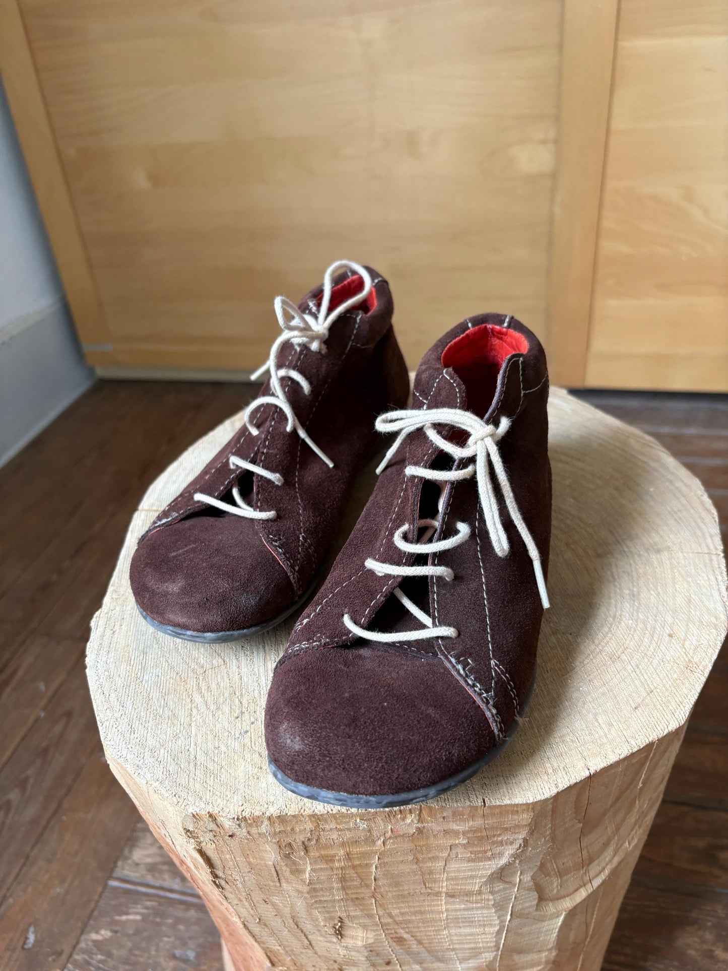 Vintage Brown Suede Lace-Up Sneakers — additional view 8