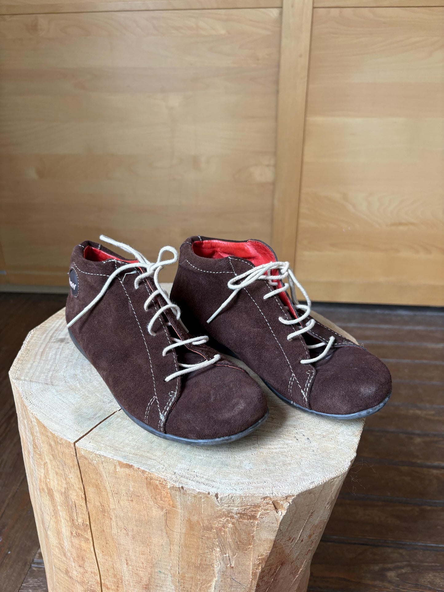 Vintage Brown Suede Lace-Up Sneakers — additional view 7