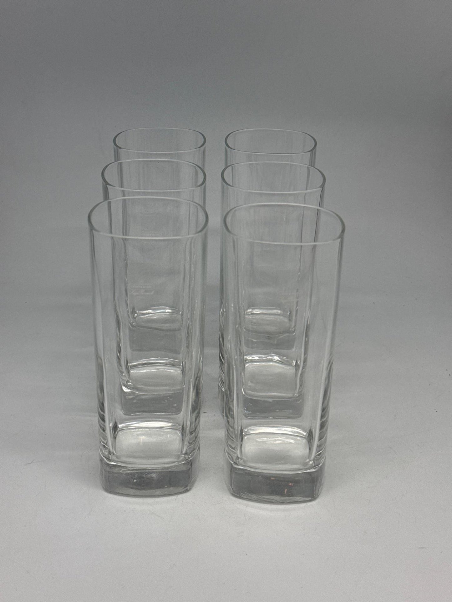 Italian Design Clear Glass Highball Tumblers Set