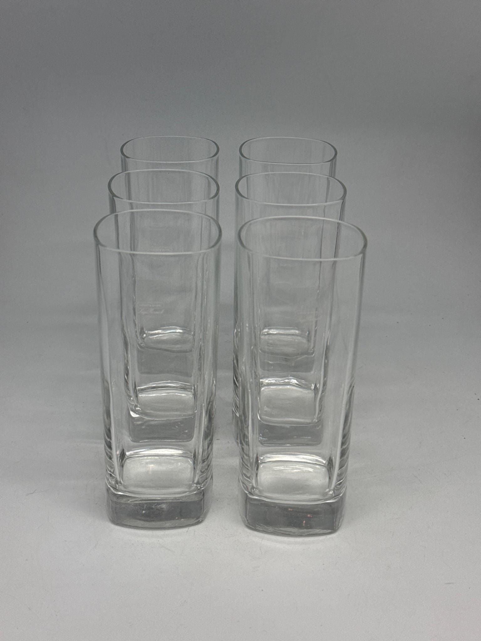 Italian Design Clear Glass Highball Tumblers Set