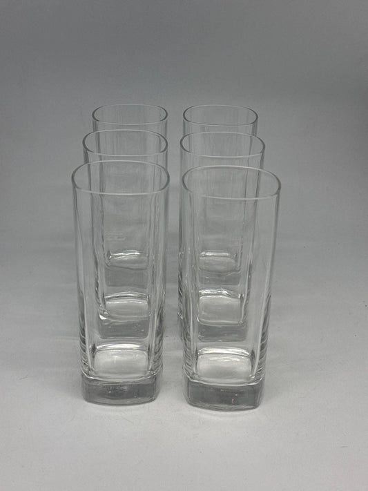 Italian Design Clear Glass Highball Tumblers Set