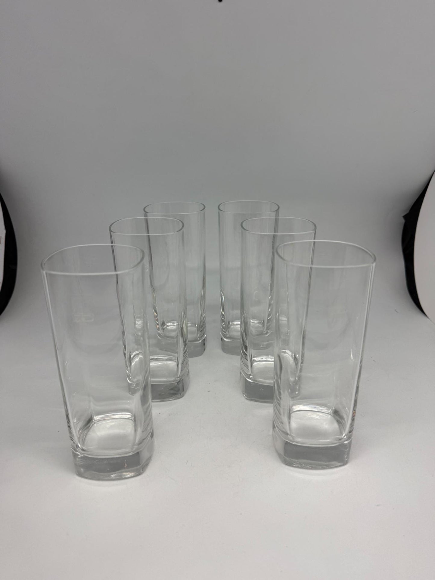 Italian Design Clear Glass Highball Tumblers Set — detail