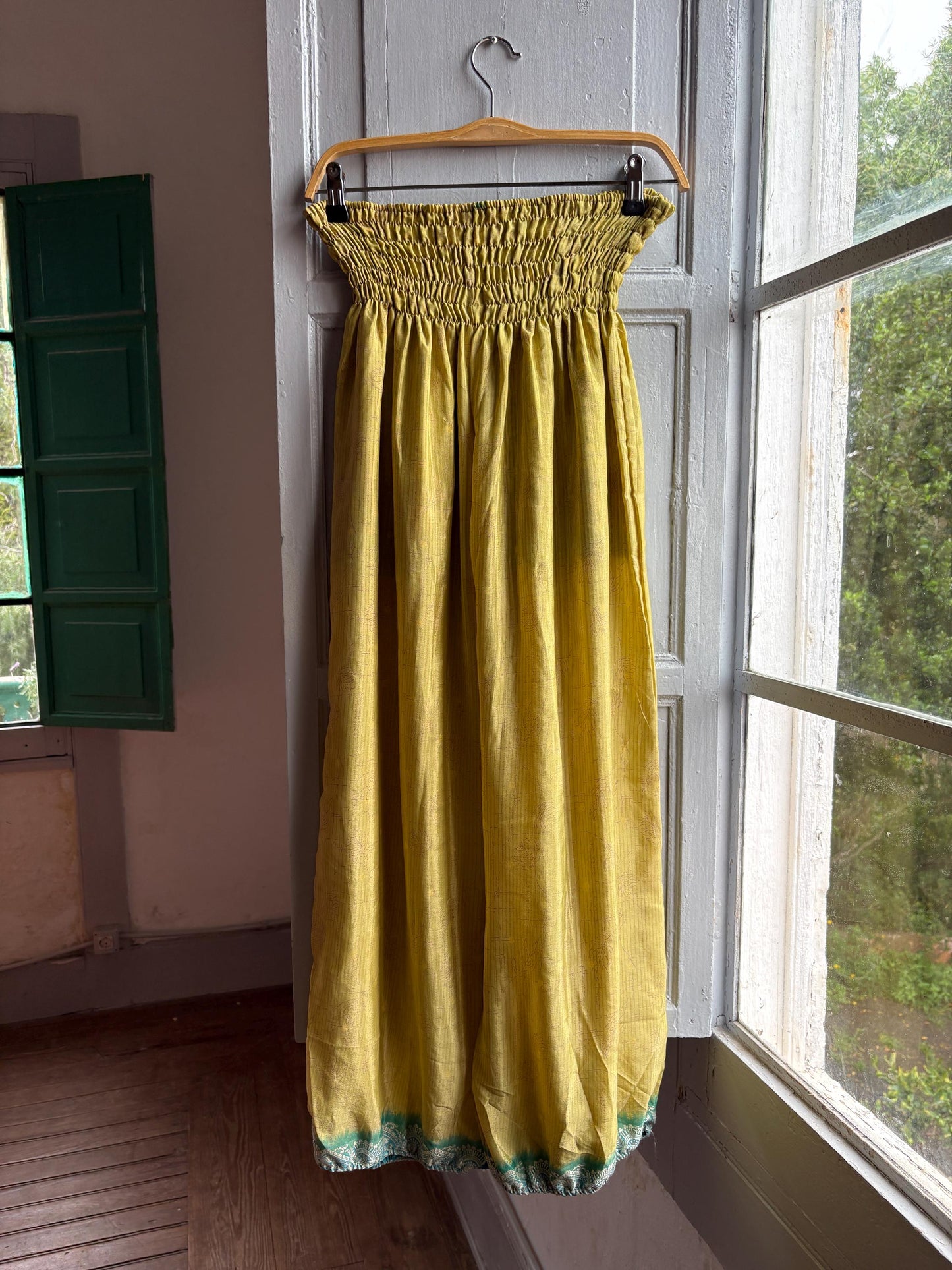 Vintage Silk Green Paisley Pants — additional view 10