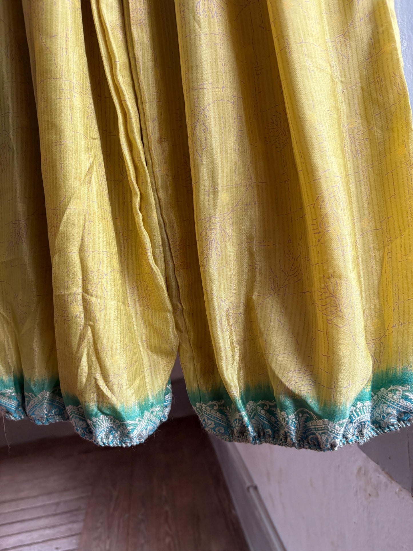 Vintage Silk Green Paisley Pants — additional view 13