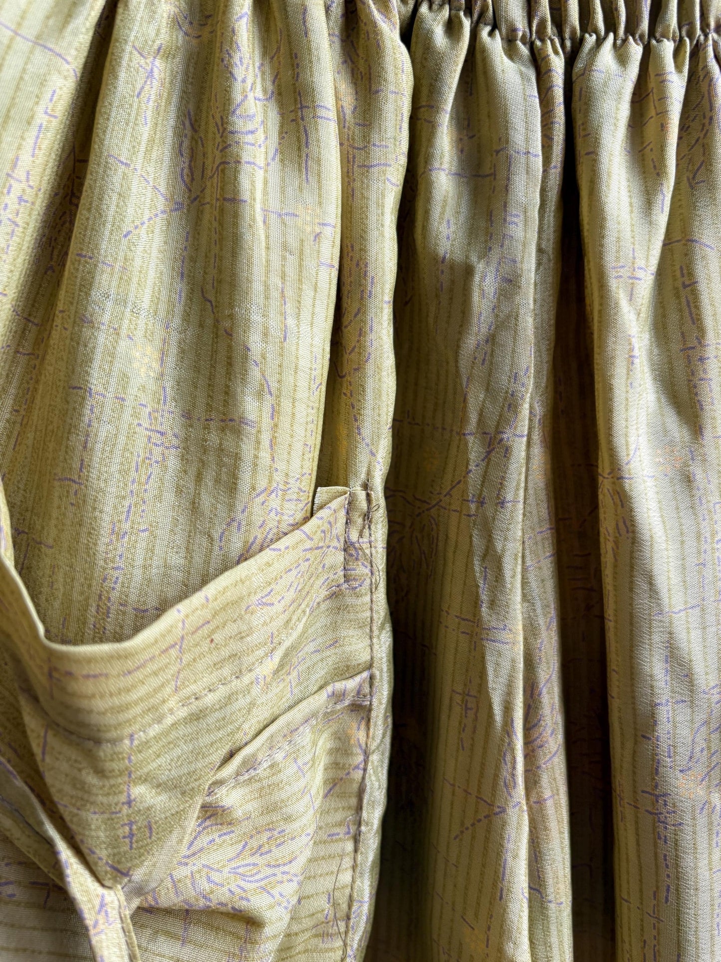 Vintage Silk Green Paisley Pants — additional view 8