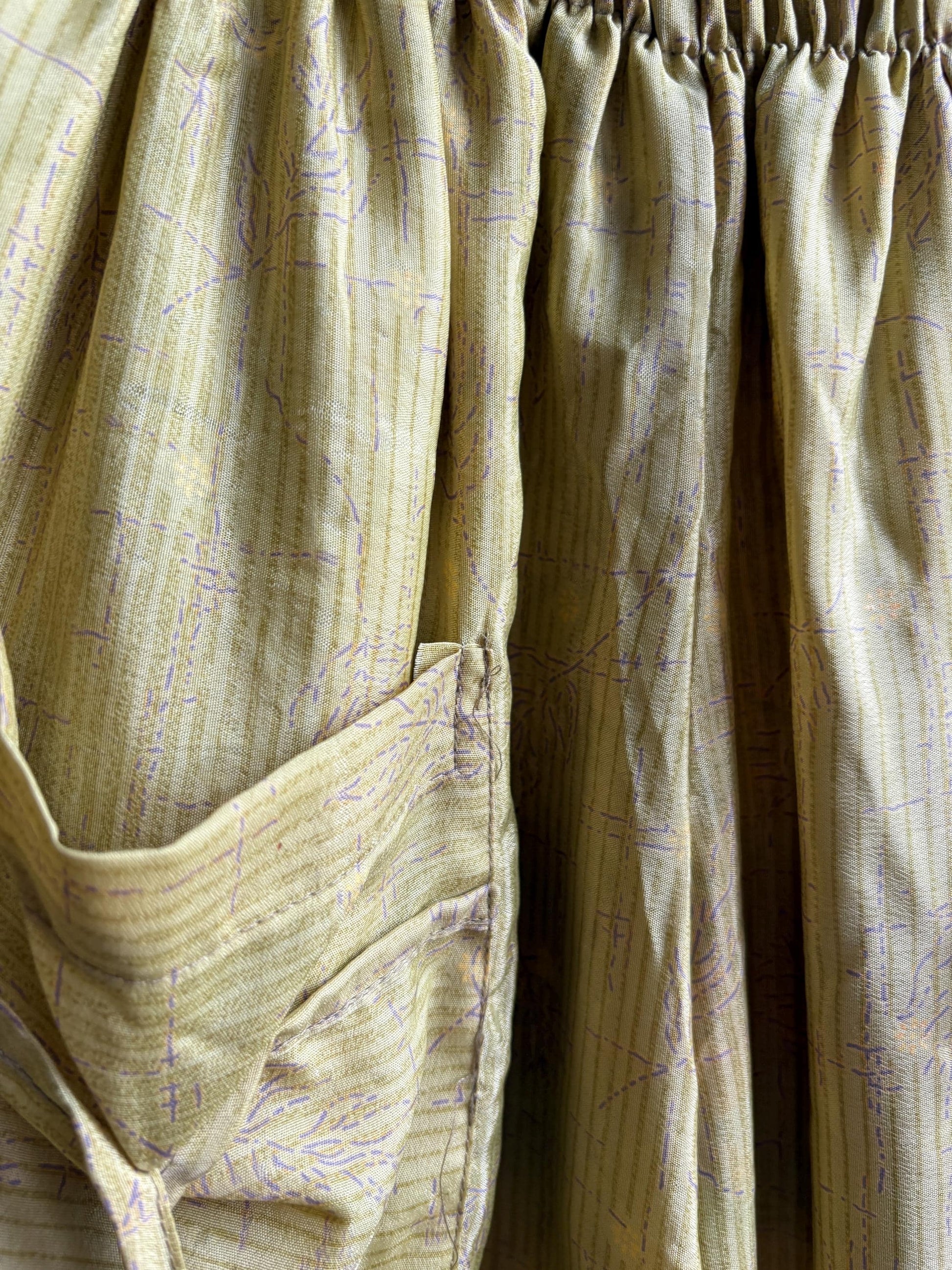 Vintage Silk Green Paisley Pants — additional view 8