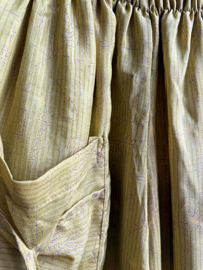 Vintage Silk Green Paisley Pants — additional view 8