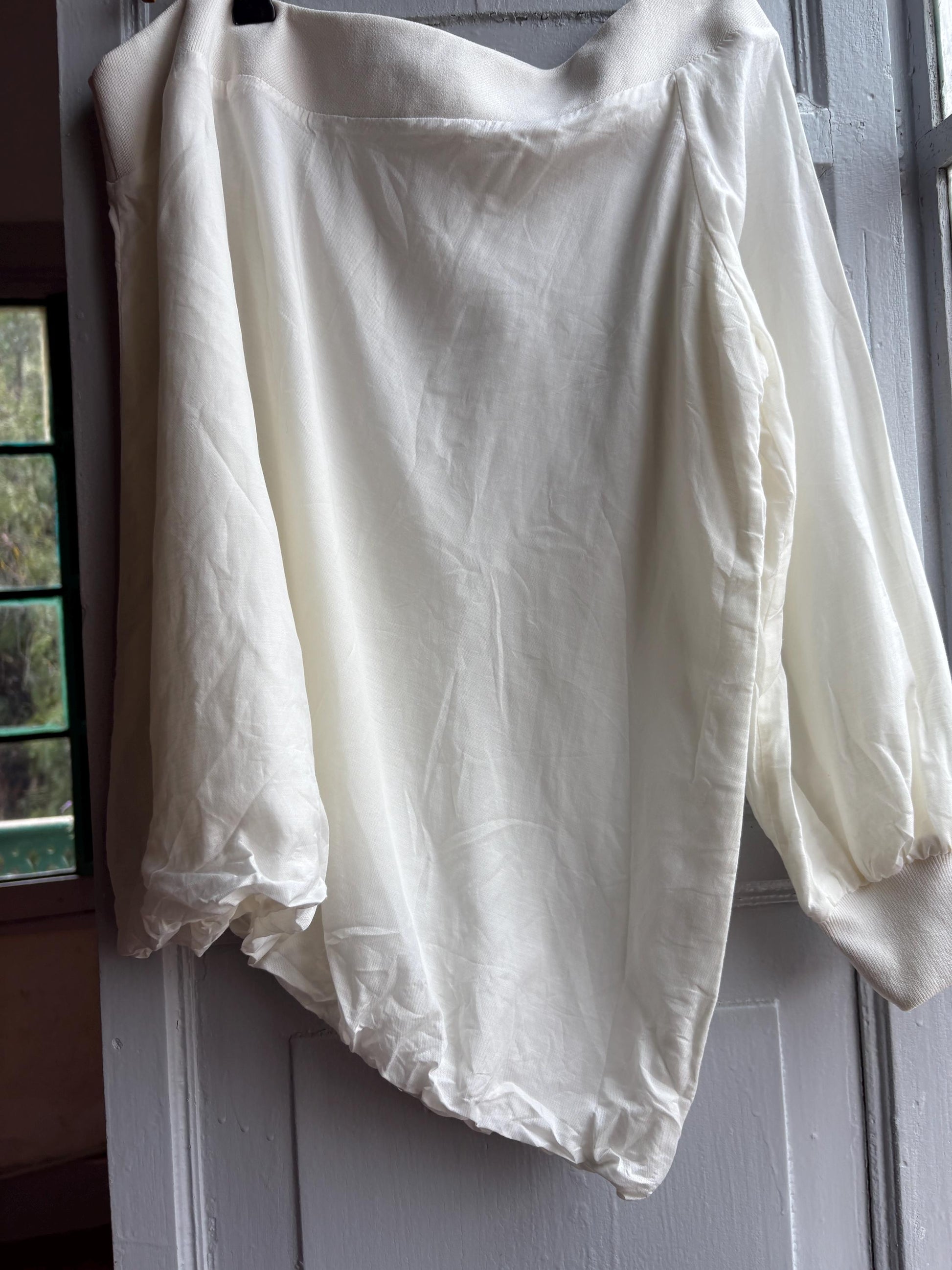 White One Shoulder Asymmetric Top — additional view 6
