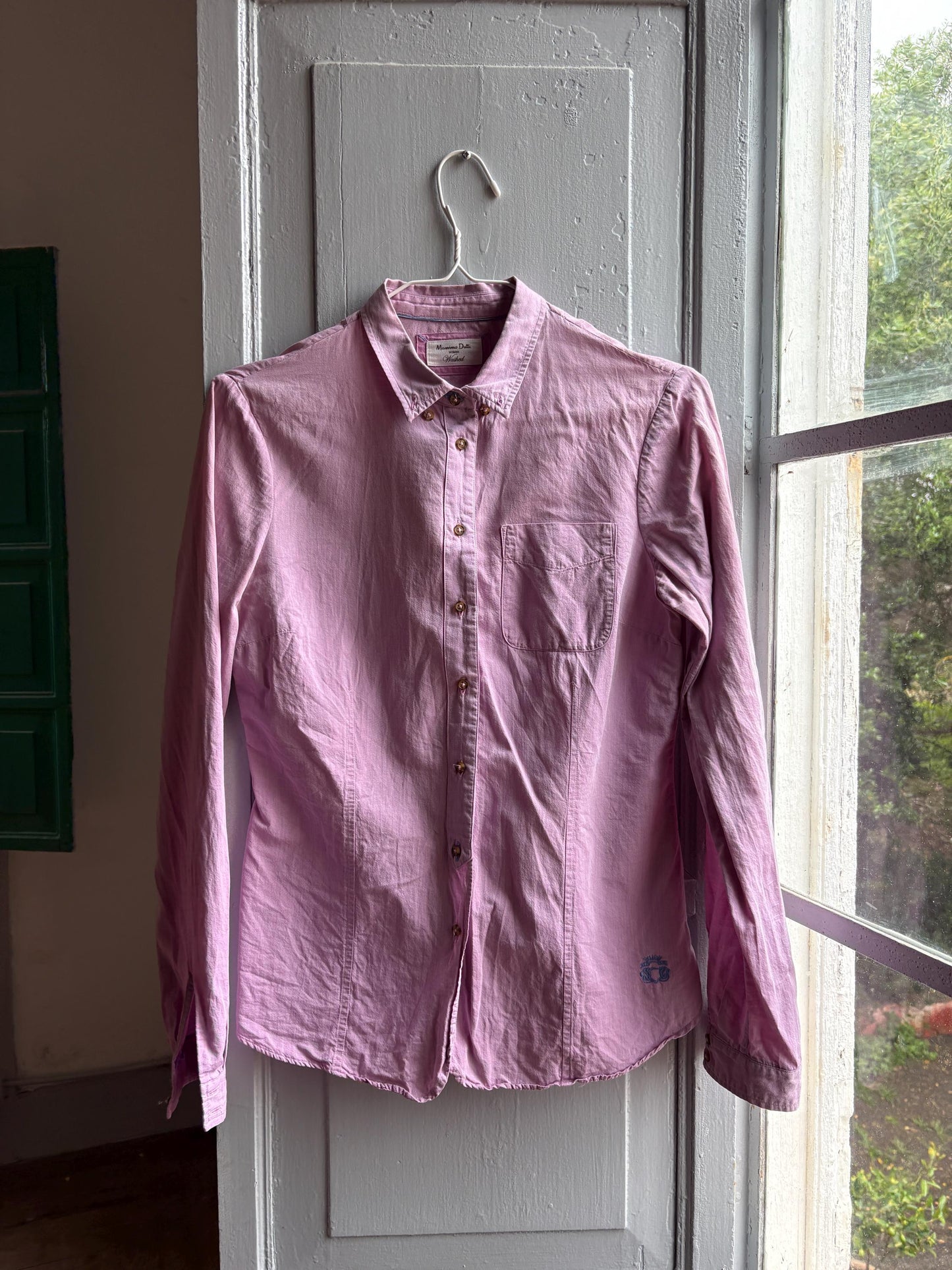 Massimo Dutti Pink Cotton Shirt, Women Button Down Blouse, Minimalist Preppy Luxury style, Casual Chic Top,
