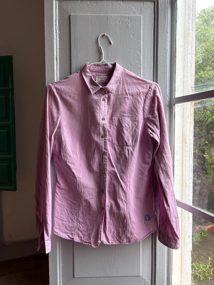 Massimo Dutti Pink Cotton Shirt, Women Button Down Blouse, Minimalist Preppy Luxury style, Casual Chic Top,