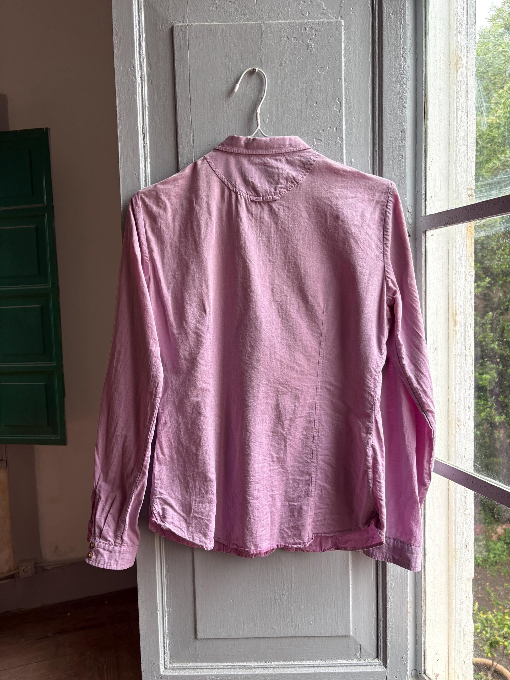 Massimo Dutti Pink Cotton Shirt, Women Button Down Blouse, Minimalist Preppy Luxury style, Casual Chic Top,