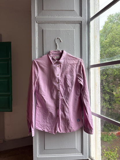 Massimo Dutti Pink Cotton Shirt, Women Button Down Blouse, Minimalist Preppy Luxury style, Casual Chic Top,