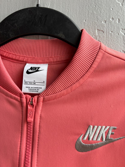 Nike Kids sports Jacket Pink Zip Up, Sportswear Girls Track Jacket, Y2K Athletic Streetwear, Size 146 - 156