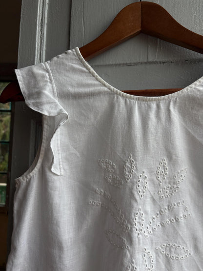 Vintage White Linen Camisole For Girls — additional view 11