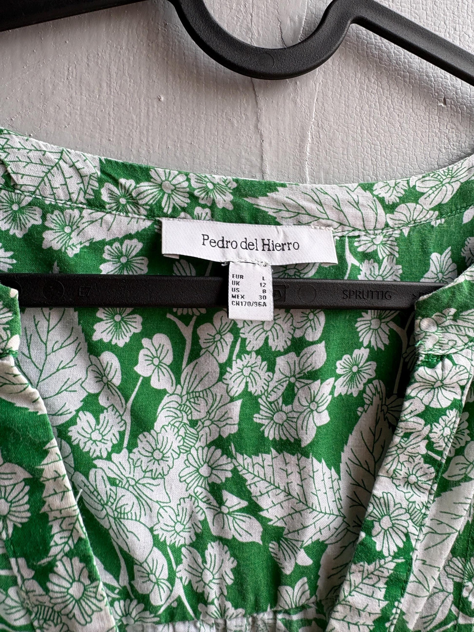 Floral Green Cotton Blouse by Pedro Del Hierro — additional view 10
