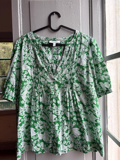 Floral Green Cotton Blouse by Pedro Del Hierro — additional view 14