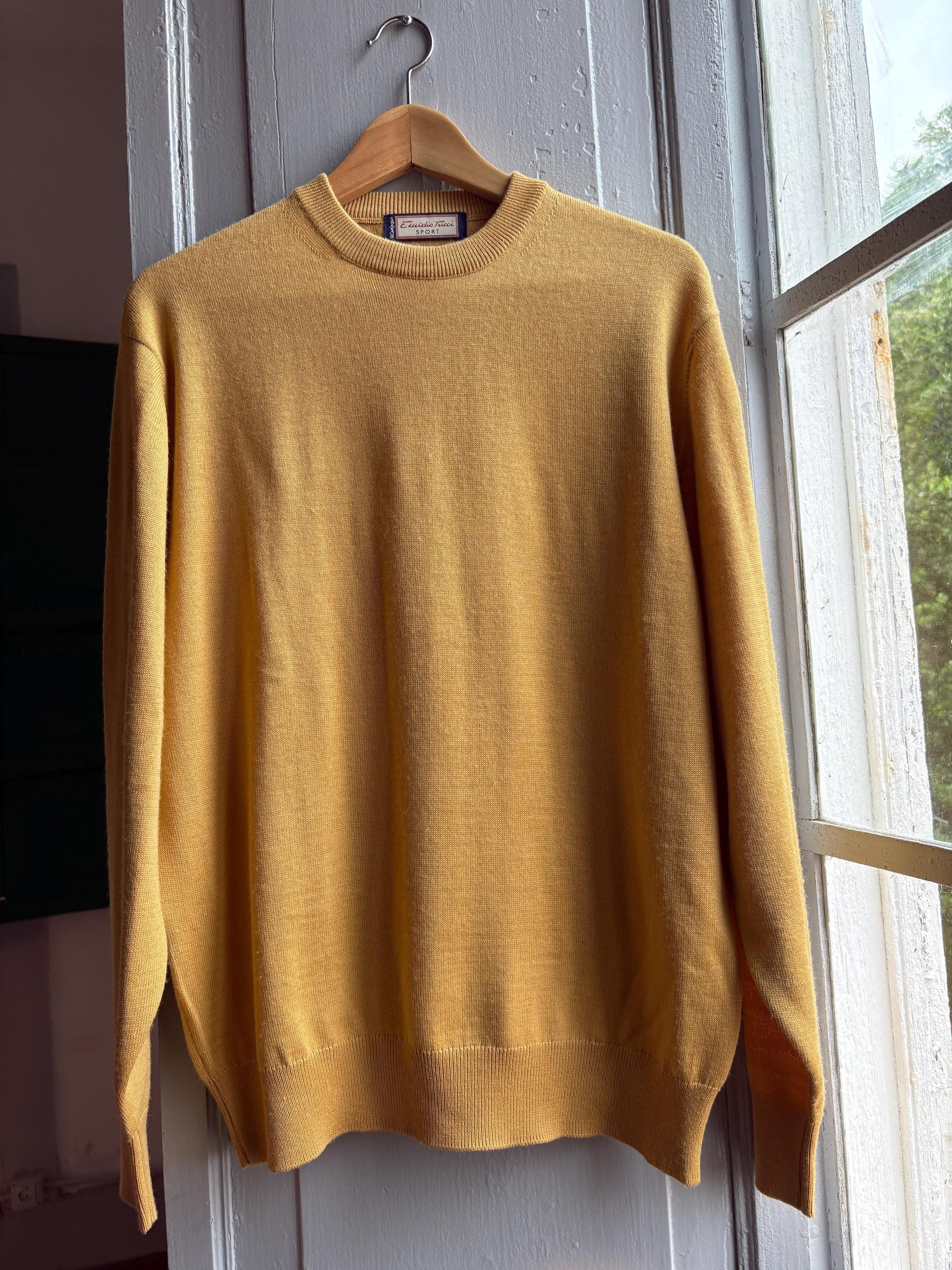 Vintage Yellow Wool Jumper for Men — additional view 7