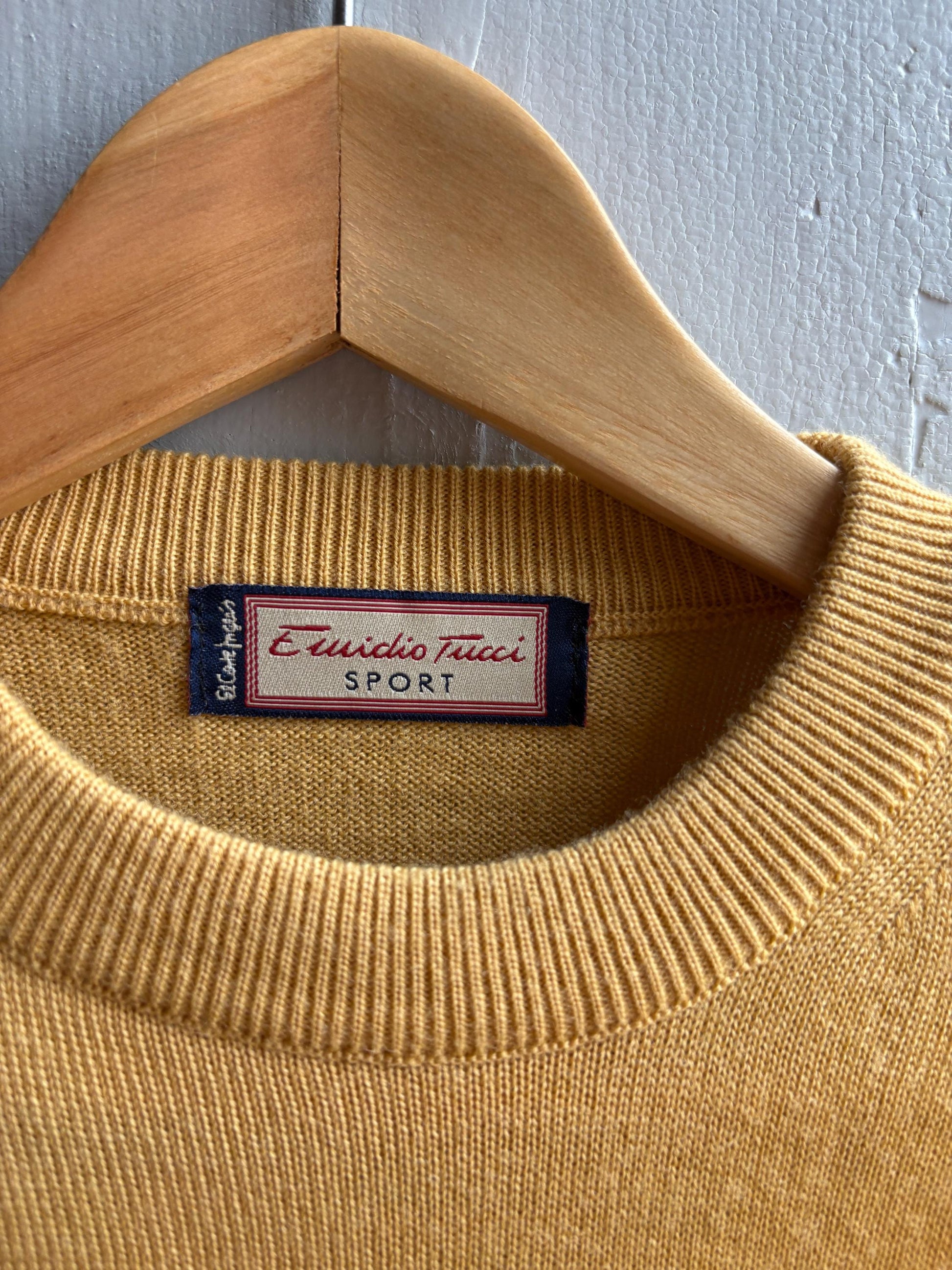 Vintage Yellow Wool Jumper for Men — additional view 8