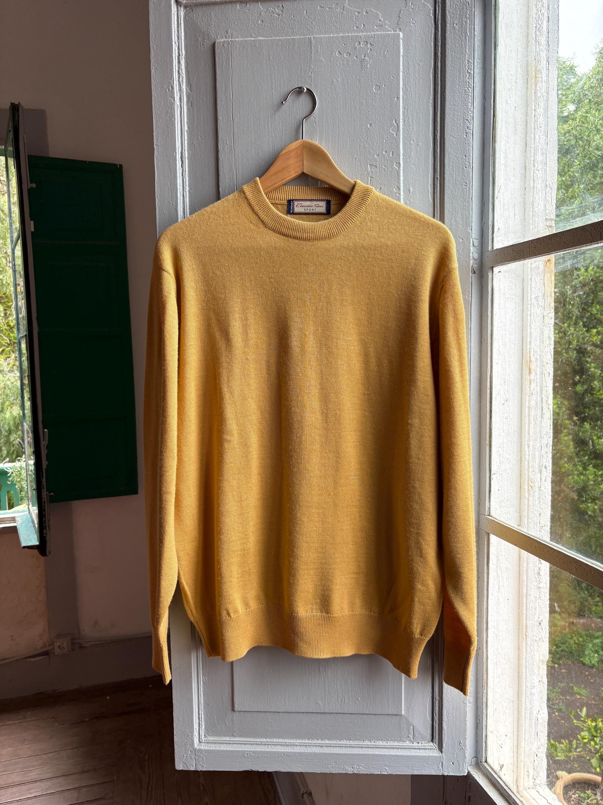 Vintage Yellow Wool Jumper for Men — additional view 11