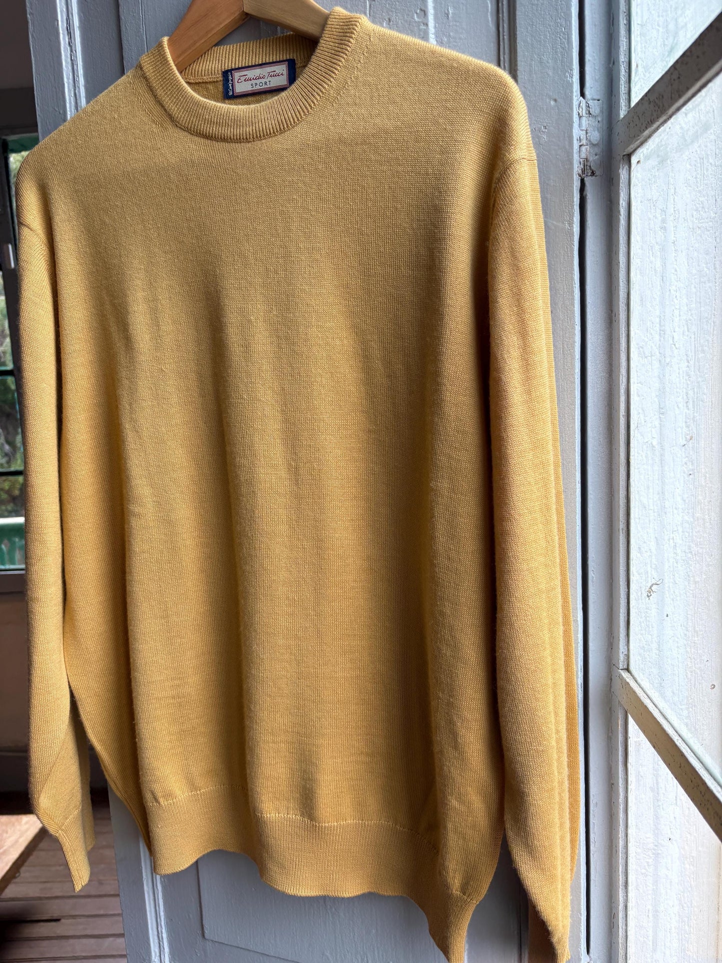 Vintage Yellow Wool Jumper for Men — additional view 13