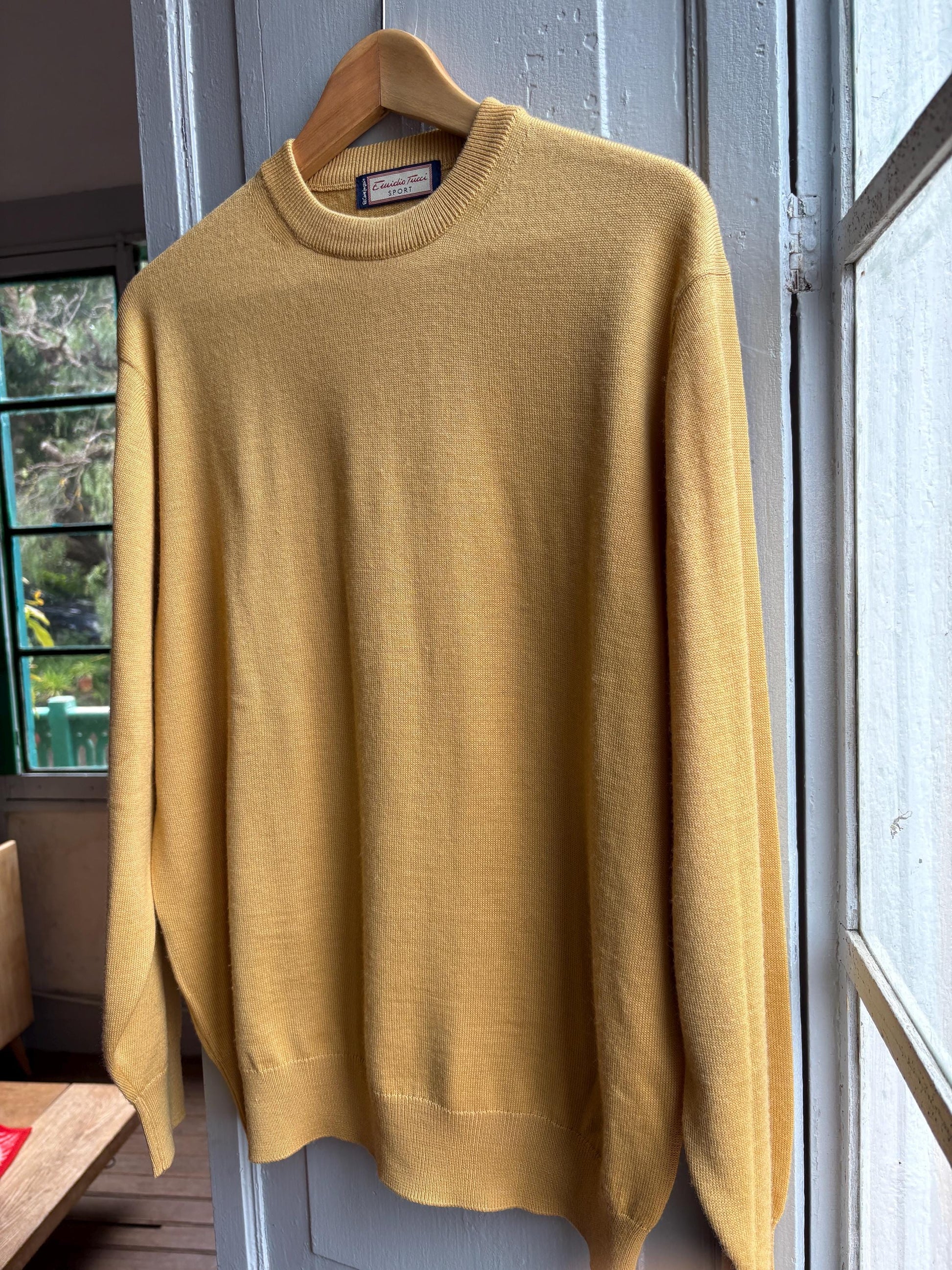 Vintage Yellow Wool Jumper for Men — additional view 14