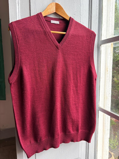 Burgundy Wool Vintage Sweater Vest — additional view 6