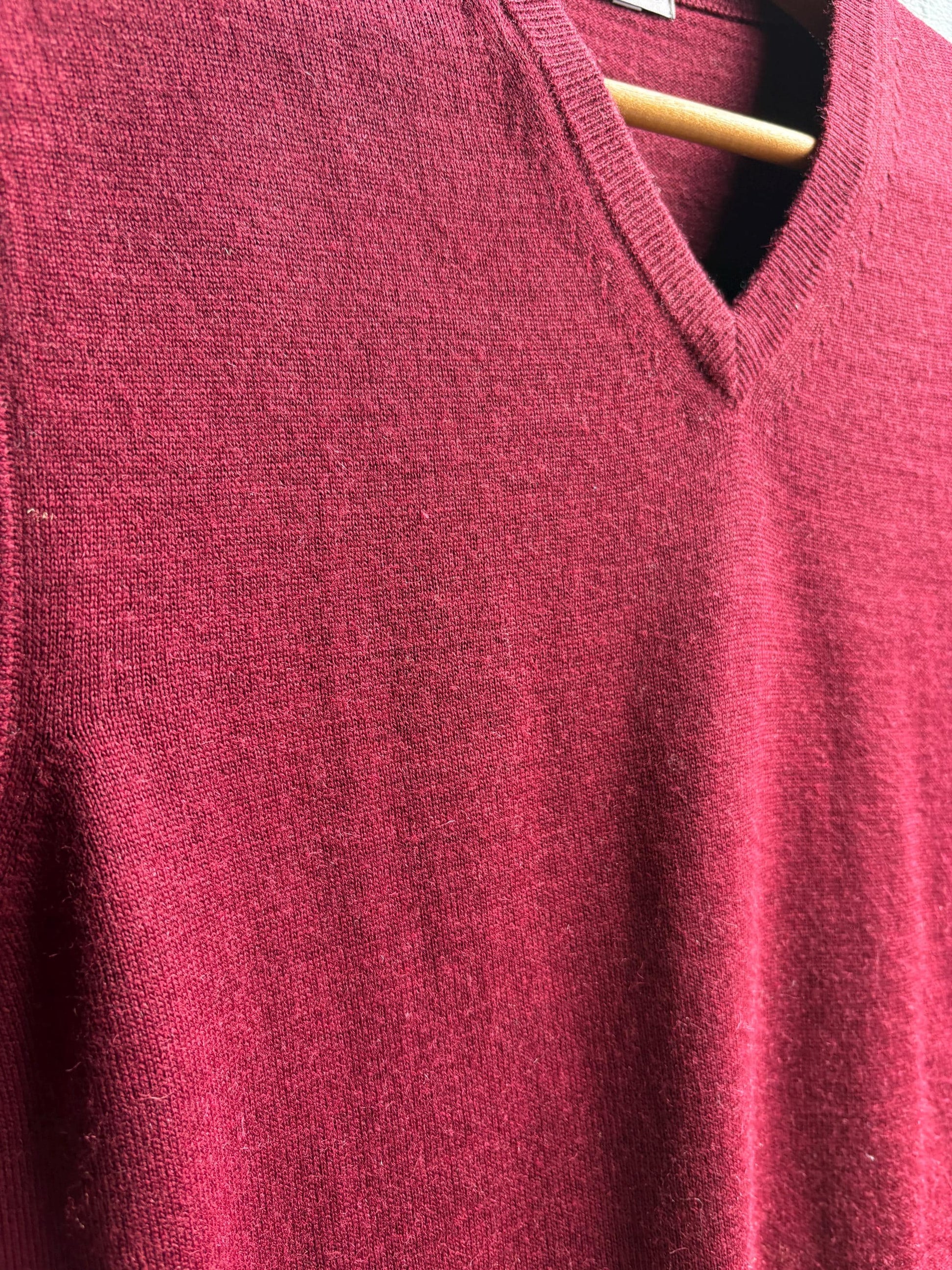 Burgundy Wool Vintage Sweater Vest — additional view 9