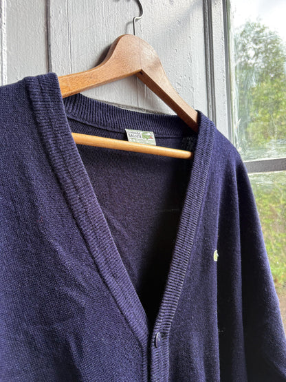 Navy Blue Vintage Lacoste Cardigan — detail
