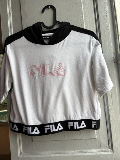Fila Y2K Cropped Hoodie T-Shirt — back view