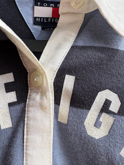 Tommy Hilfiger Girls Rugby Polo Shirt, Striped Glitter Preppy Y2K Cotton Top, Size 164 Teen Fashion