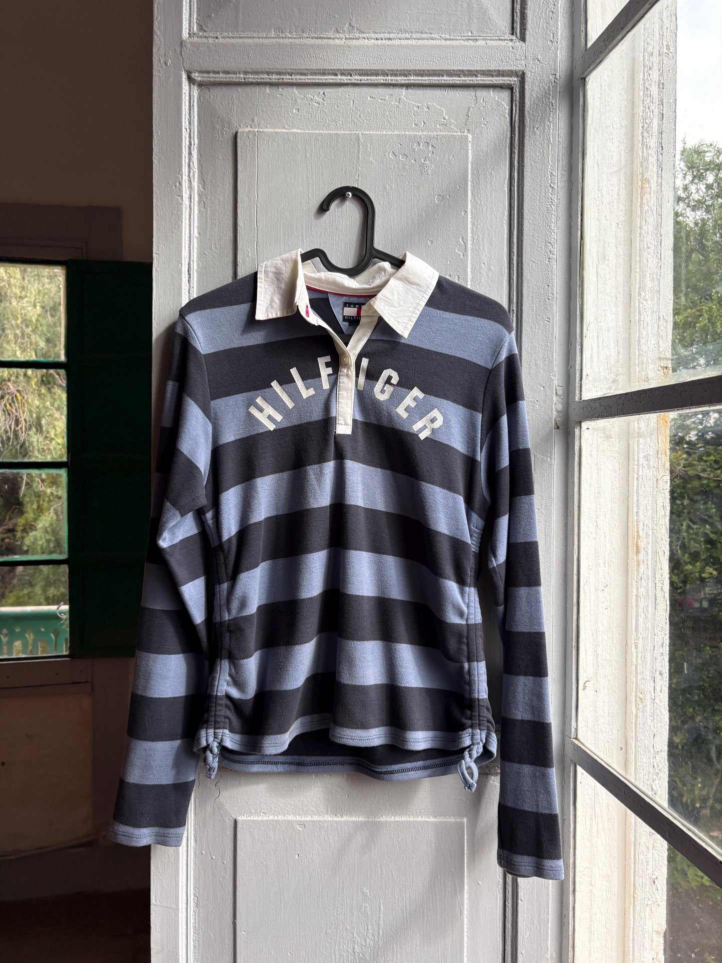 Tommy Hilfiger Girls Rugby Polo Shirt, Striped Glitter Preppy Y2K Cotton Top, Size 164 Teen Fashion