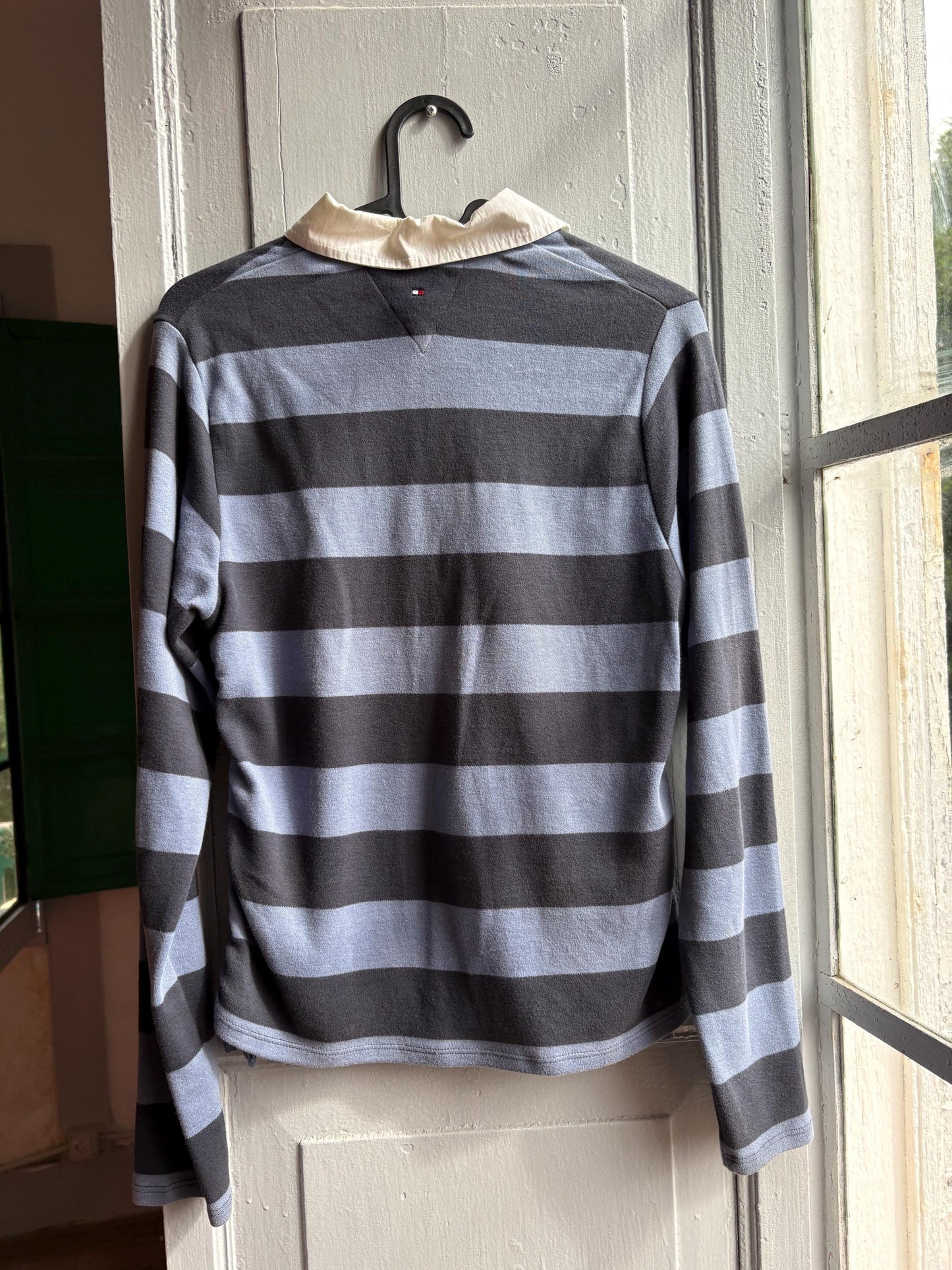 Tommy Hilfiger Girls Rugby Polo Shirt, Striped Glitter Preppy Y2K Cotton Top, Size 164 Teen Fashion