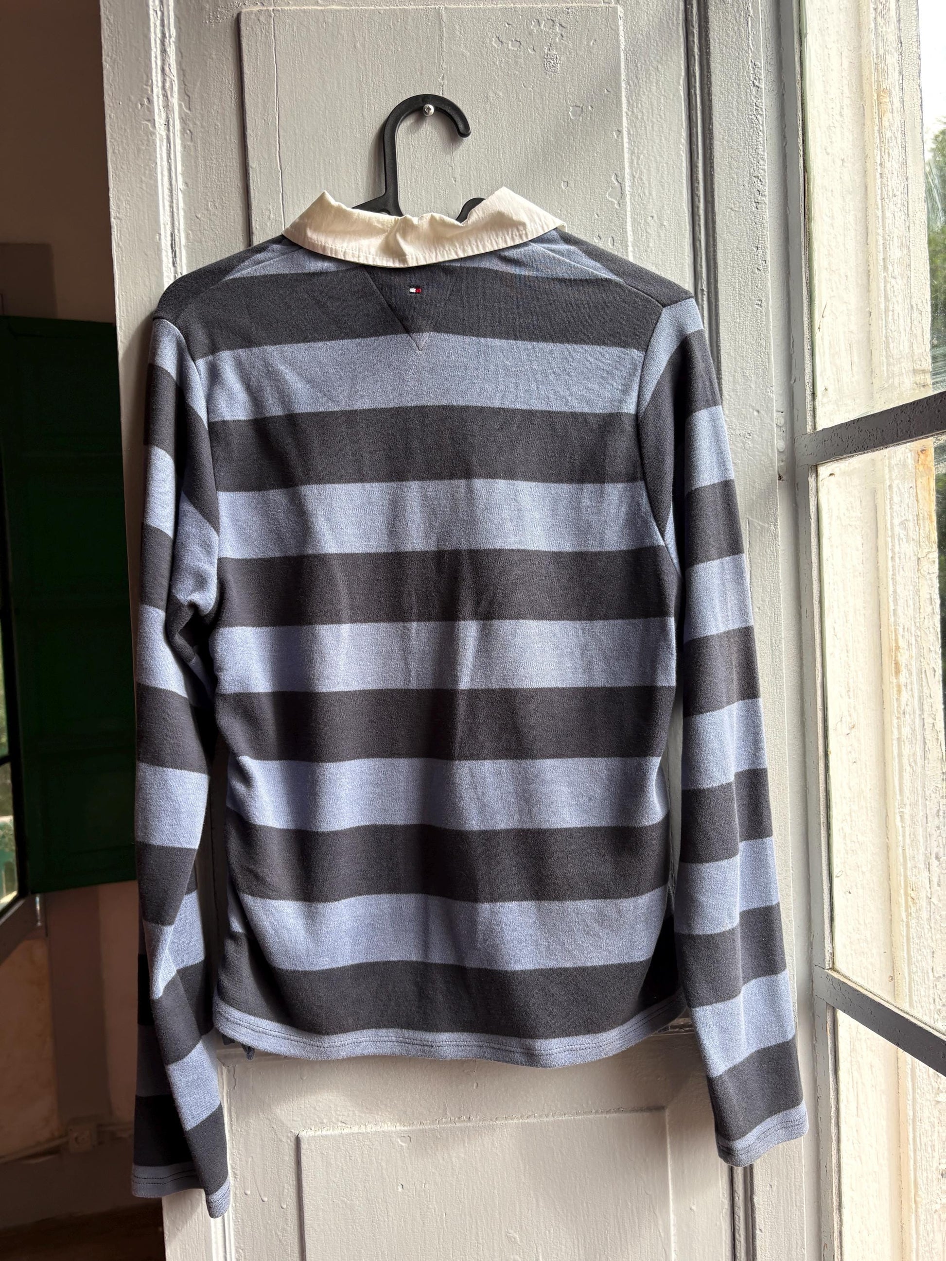 Tommy Hilfiger Girls Rugby Polo Shirt, Striped Glitter Preppy Y2K Cotton Top, Size 164 Teen Fashion