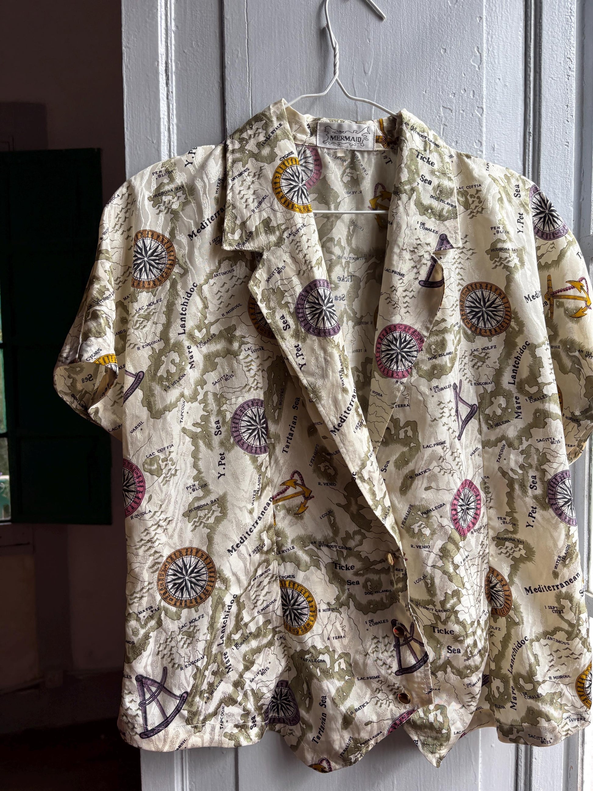 Vintage Nautical Map Blouse — additional view 5