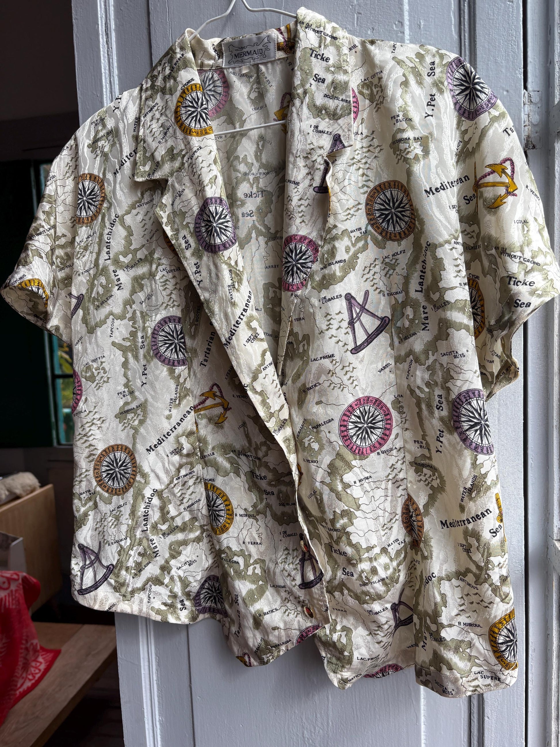 Vintage Nautical Map Blouse — additional view 6