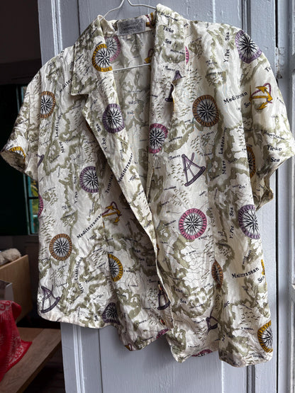 Vintage Nautical Map Blouse — additional view 6